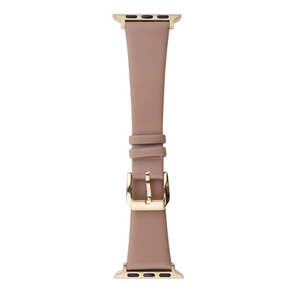 Silk Leather Watch Band For Apple Watch Ultra 49mm&Watch Ultra 2 49mm / Series 9&8&7 45mm / SE 3&SE 2&6&SE&5&4 44mm / 3&2&1 42mm(Lotus Pink) by bashfashion