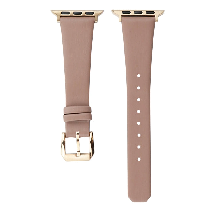 Silk Leather Watch Band For Apple Watch Ultra 49mm&Watch Ultra 2 49mm / Series 9&8&7 45mm / SE 3&SE 2&6&SE&5&4 44mm / 3&2&1 42mm(Lotus Pink) by bashfashion