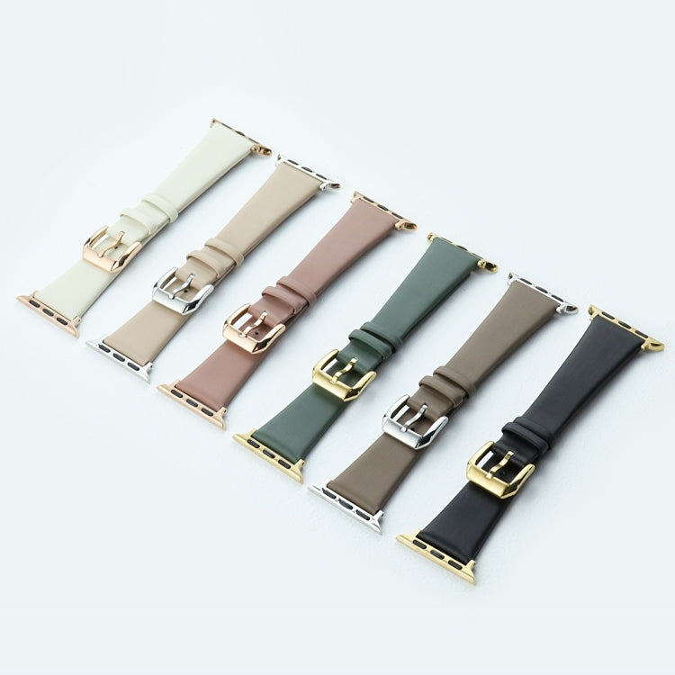 Silk Leather Watch Band For Apple Watch Ultra 49mm&Watch Ultra 2 49mm / Series 9&8&7 45mm / SE 3&SE 2&6&SE&5&4 44mm / 3&2&1 42mm(White) by bashfashion