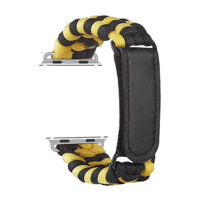 Paracord Plain Weave Hook And Loop Fastener Nylon Watch Band For Apple Watch Ultra 49mm&Watch Ultra 2 49mm / Series 9&8&7 45mm / SE 3&SE 2&6&SE&5&4 44mm / 3&2&1 42mm(Yellow) by bashfashion