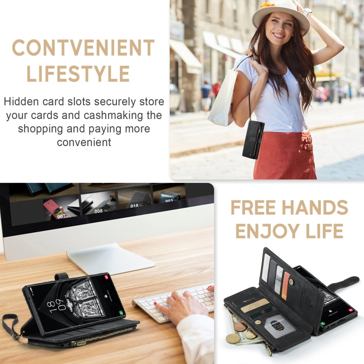 For Samsung Galaxy S23 Ultra 5G CaseMe C30 Multifunctional Leather Phone Case(Black) by CaseMe