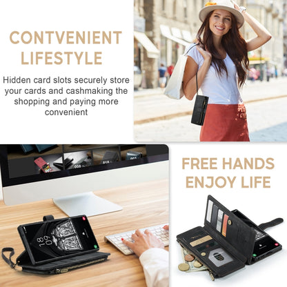 For Samsung Galaxy S23 Ultra 5G CaseMe C30 Multifunctional Leather Phone Case(Black) by CaseMe