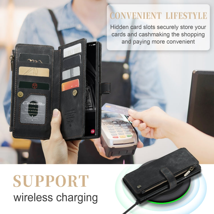 For Samsung Galaxy S23 Ultra 5G CaseMe C30 Multifunctional Leather Phone Case(Black) by CaseMe