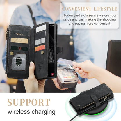 For Samsung Galaxy S23 Ultra 5G CaseMe C30 Multifunctional Leather Phone Case(Black) by CaseMe