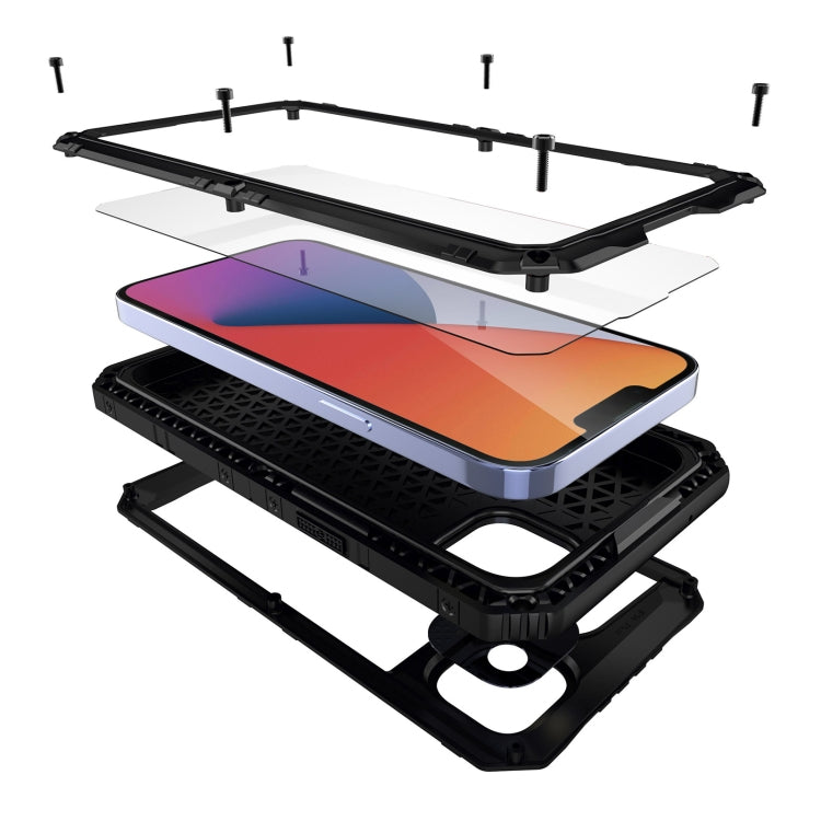 For iPhone 14 Plus RedPepper Wolf 360 Full Body Rugged Life Waterproof Phone Case(Black) by RedPepper