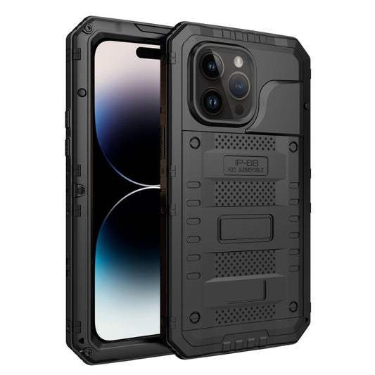 For iPhone 14 Pro Max RedPepper Wolf 360 Full Body Rugged Life Waterproof Phone Case(Black) by RedPepper