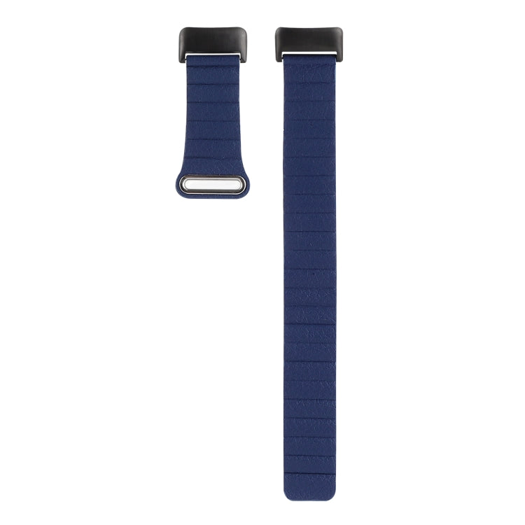 For Fitbit Charge 5 Magnetic Loop Leather Watch Band(Midnight Blue) by bashfashion