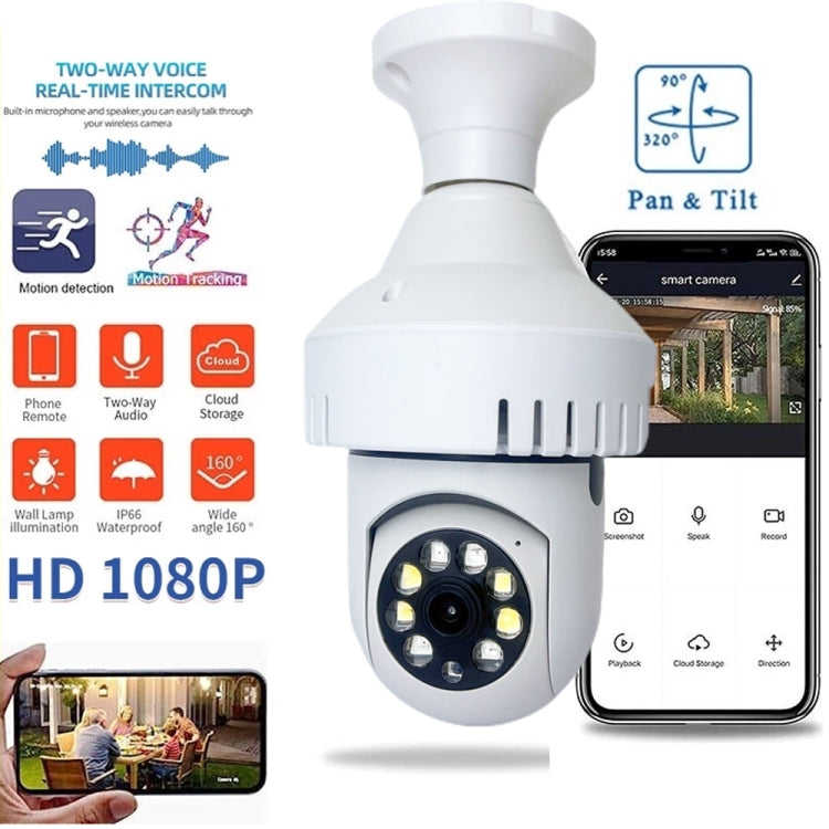 DP36 1080P Smoke Alarm Bulb WiFi Camera, Support IR Night Vision / Motion Detection / Two-way Voice by bashfashion