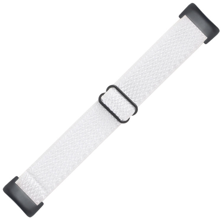 For Fitbit Charge 5 Buckle Wave Braided Nylon Watch Band(White) by bashfashion
