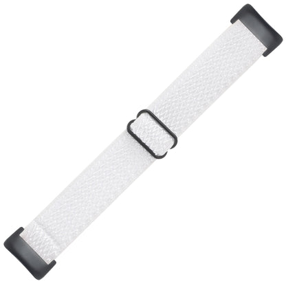 For Fitbit Charge 5 Buckle Wave Braided Nylon Watch Band(White) by bashfashion