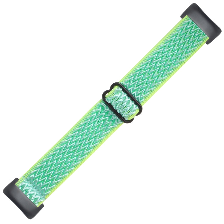 For Fitbit Charge 5 Buckle Wave Braided Nylon Watch Band(Mint Green) by bashfashion