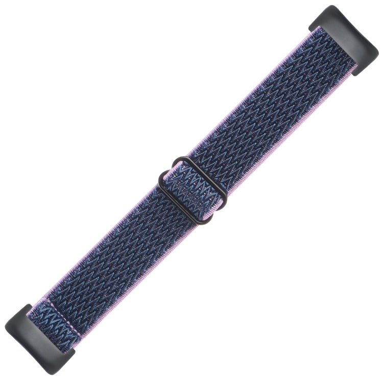 For Fitbit Charge 5 Buckle Wave Braided Nylon Watch Band(Indigo Blue) by bashfashion