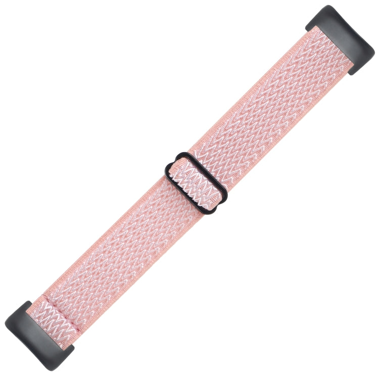 For Fitbit Charge 5 Buckle Wave Braided Nylon Watch Band(Pink) by bashfashion