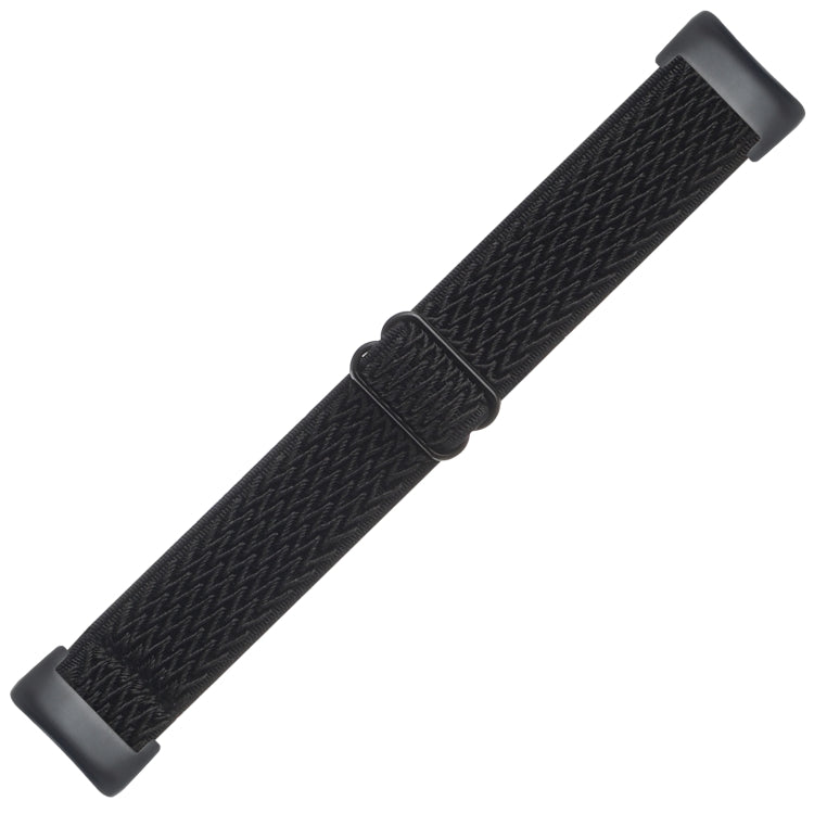 For Fitbit Charge 5 Buckle Wave Braided Nylon Watch Band(Black) by bashfashion