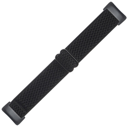 For Fitbit Charge 5 Buckle Wave Braided Nylon Watch Band(Black) by bashfashion