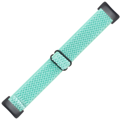 For Fitbit Charge 5 Buckle Wave Braided Nylon Watch Band(Teal) by bashfashion