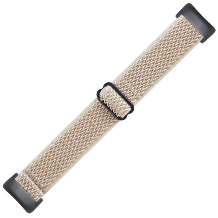 For Fitbit Charge 5 Buckle Wave Braided Nylon Watch Band(Apricot) by bashfashion