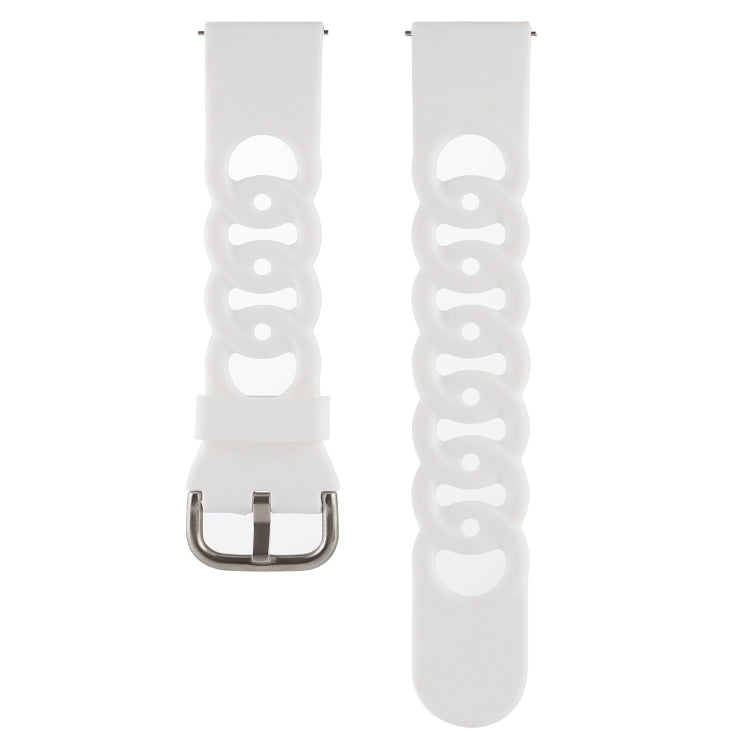 20mm Donut Hollow Silicone Watch Band(White) by bashfashion