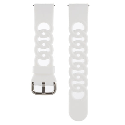 20mm Donut Hollow Silicone Watch Band(White) by bashfashion
