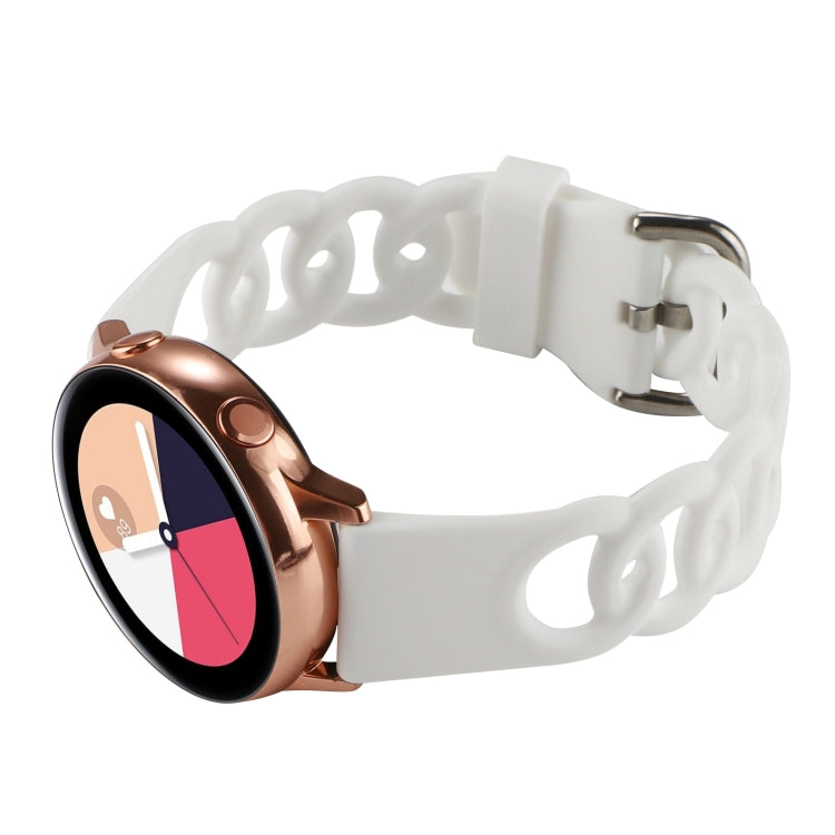 20mm Donut Hollow Silicone Watch Band(White) by bashfashion