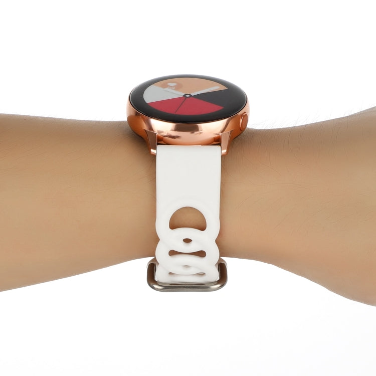 20mm Donut Hollow Silicone Watch Band(White) by bashfashion