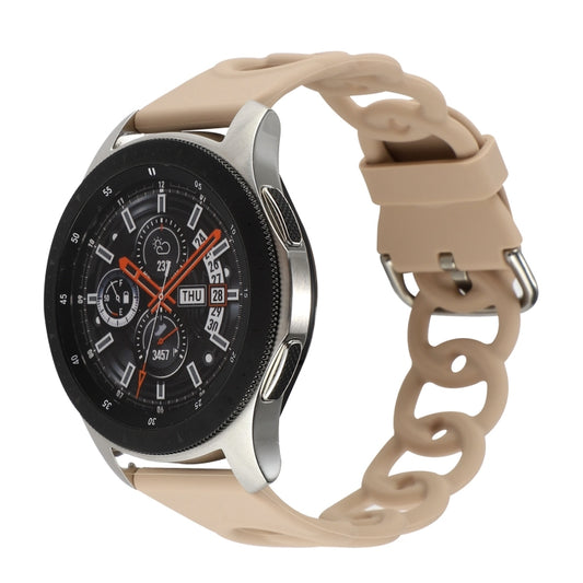 22mm Donut Hollow Silicone Watch Band(Apricot) by bashfashion