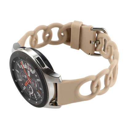 22mm Donut Hollow Silicone Watch Band(Apricot) by bashfashion