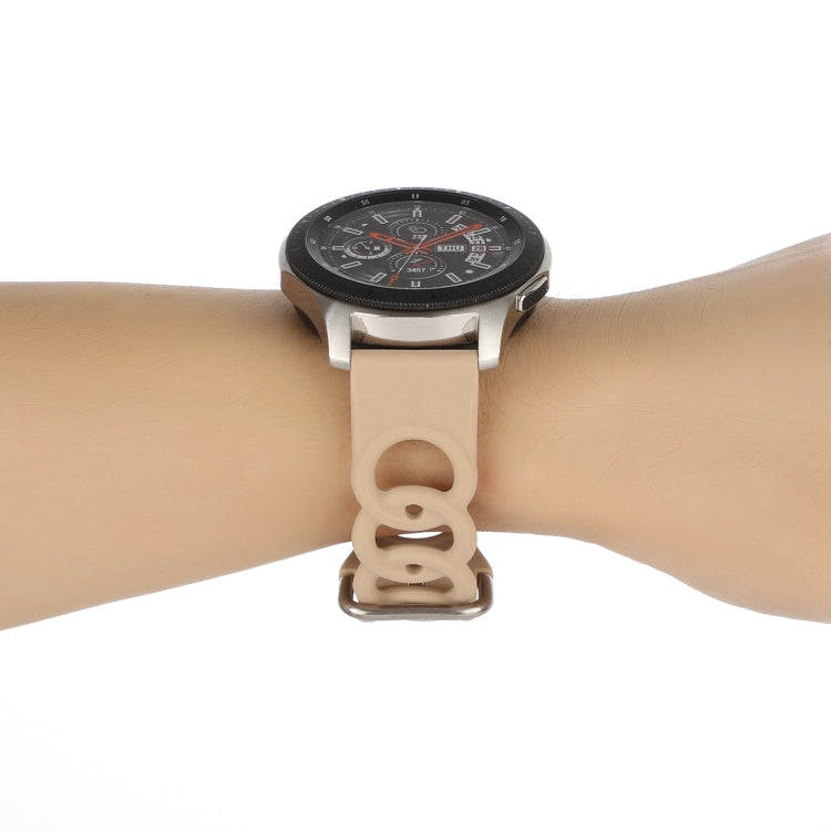 22mm Donut Hollow Silicone Watch Band(Apricot) by bashfashion