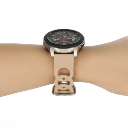 22mm Donut Hollow Silicone Watch Band(Apricot) by bashfashion