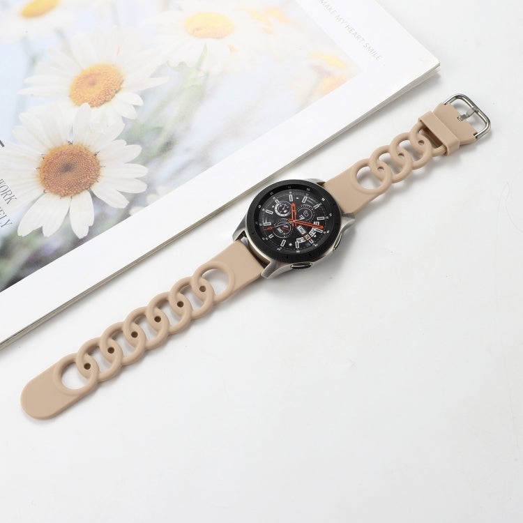22mm Donut Hollow Silicone Watch Band(Apricot) by bashfashion