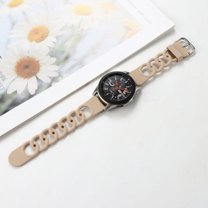 22mm Donut Hollow Silicone Watch Band(Apricot) by bashfashion