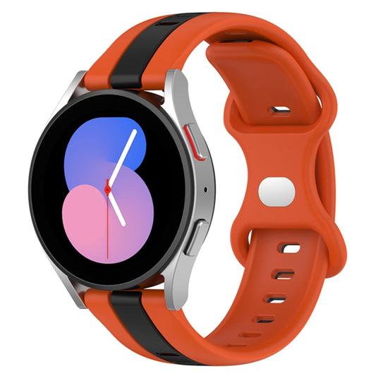 For Coros Apex 46mm/Apex Pro / Ticwatch Pro 3 22mm Butterfly Buckle Two-Color Silicone Watch Band(Orange+Black) by bashfashion