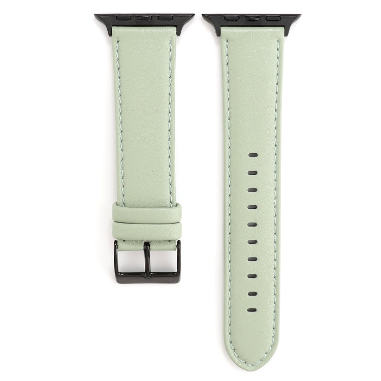 For Apple Watch Ultra 49mm&Watch Ultra 2 49mm / Series 9&8&7 45mm / SE 3&SE 2&6&SE&5&4 44mm / 3&2&1 42mm Cowhide Texture Leather Watch Band(Green) by bashfashion