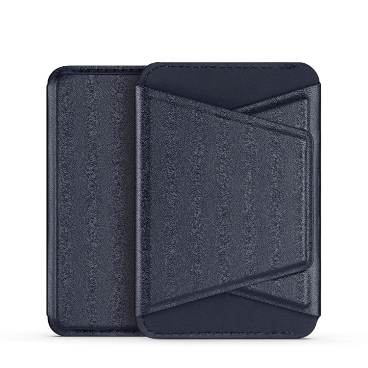 DUX DUCIS Universal Magnetic PU Leathe Card Bag With Holder(Blue) by DUX DUCIS