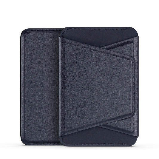 DUX DUCIS Universal Magnetic PU Leathe Card Bag With Holder(Blue) by DUX DUCIS