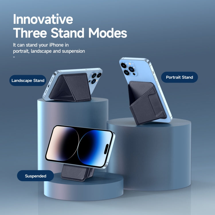 DUX DUCIS Universal Magnetic PU Leathe Card Bag With Holder(Blue) by DUX DUCIS