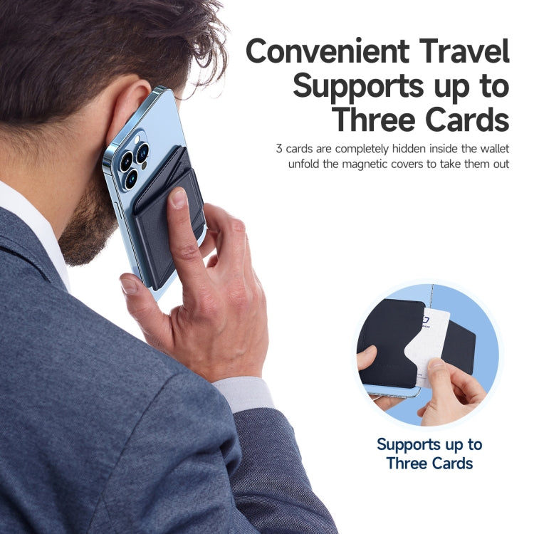 DUX DUCIS Universal Magnetic PU Leathe Card Bag With Holder(Blue) by DUX DUCIS