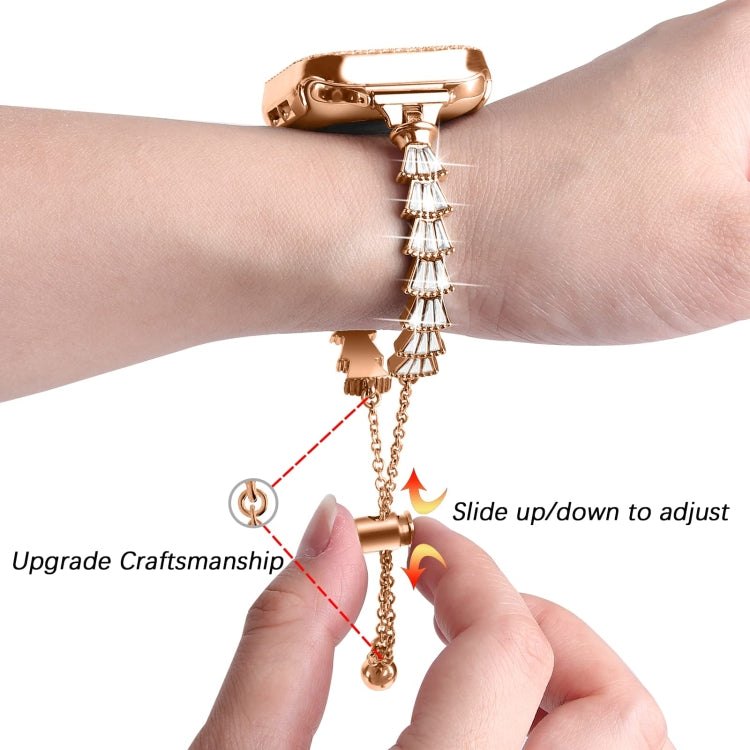 Full Diamond Crown Metal Watch Band For Apple Watch Series 8&7 41mm / SE 2&6&SE&5&4 40mm / 3&2&1 38mm(Rose Gold) by bashfashion