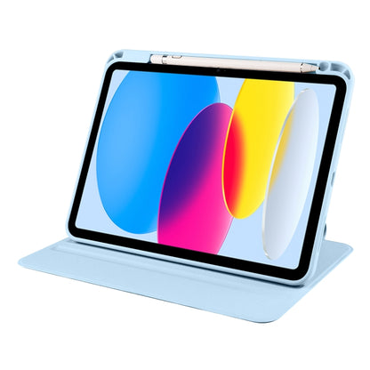 For iPad 2025 / 2022 Acrylic 360 Degree Rotation Holder Tablet Leather Case(Ice Blue) by bashfashion