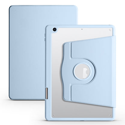 For iPad 10.2 2022 / 2021 / 2020 / 2019 Acrylic 360 Degree Rotation Holder Tablet Leather Case(Ice Blue) by bashfashion