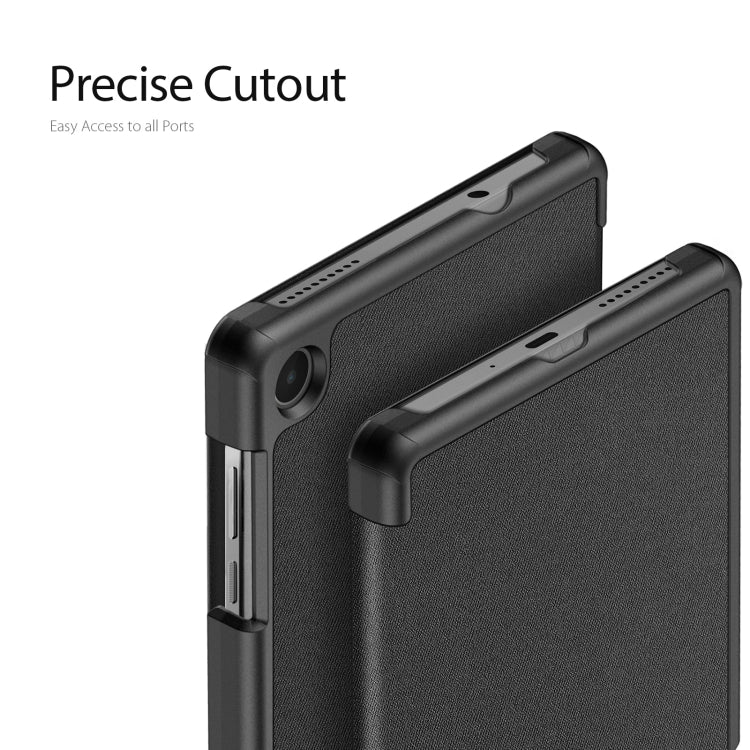 For Lenovo Tab M8 4th Gen DUX DUCIS Domo Series Magnetic Flip Leather Tablet Case(Black) by DUX DUCIS