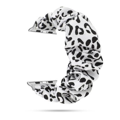 For Apple Watch Series 7 41mm / 6 & SE & 5 & 4 40mm / 3 & 2 & 1 38mm Cloth + Stainless Steel Hair Ring Watch Band(Spot) by bashfashion