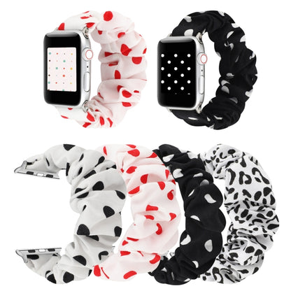 For Apple Watch Series 7 41mm / 6 & SE & 5 & 4 40mm / 3 & 2 & 1 38mm Cloth + Stainless Steel Hair Ring Watch Band(Spot) by bashfashion