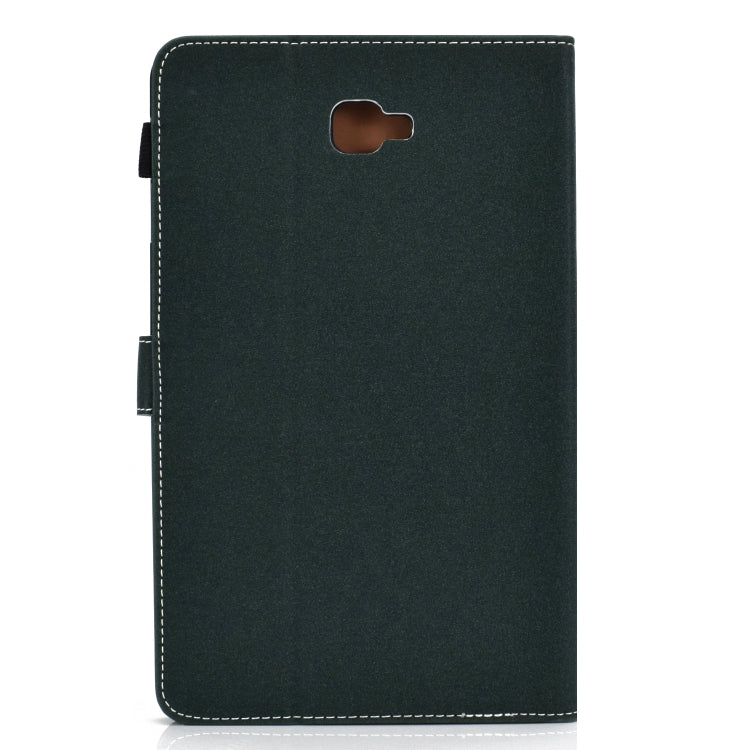 For Galaxy Tab A 10.1(2016) T580 Solid Color Tablet PC Universal Magnetic Horizontal Flip Leather Case with Card Slots & Holder(Green) by bashfashion