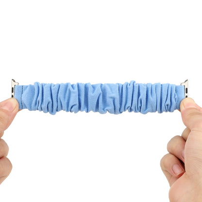 For Apple Watch Ultra 49mm&Watch Ultra 2 49mm / Series 9&8&7 45mm / SE 3&SE 2&6&SE&5&4 44mm / 3&2&1 42mm Cloth + Stainless Steel Hair Ring Watch Band(Blue) by bashfashion