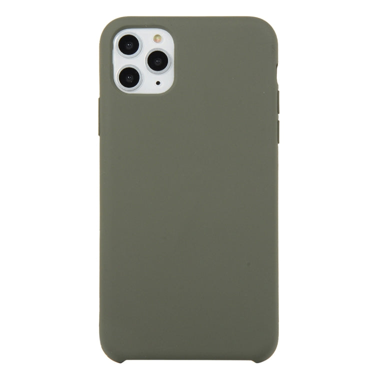 For iPhone 11 Pro Solid Color Solid Silicone Shockproof Case(Olive Green) by bashfashion