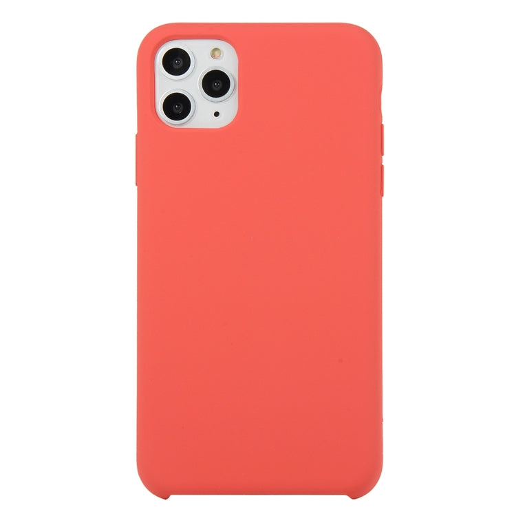 For iPhone 11 Pro Solid Color Solid Silicone Shockproof Case(Camellia Red) by bashfashion