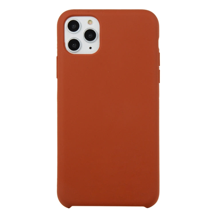 For iPhone 11 Pro Max Solid Color Solid Silicone Shockproof Case(Saddle Brown) by bashfashion