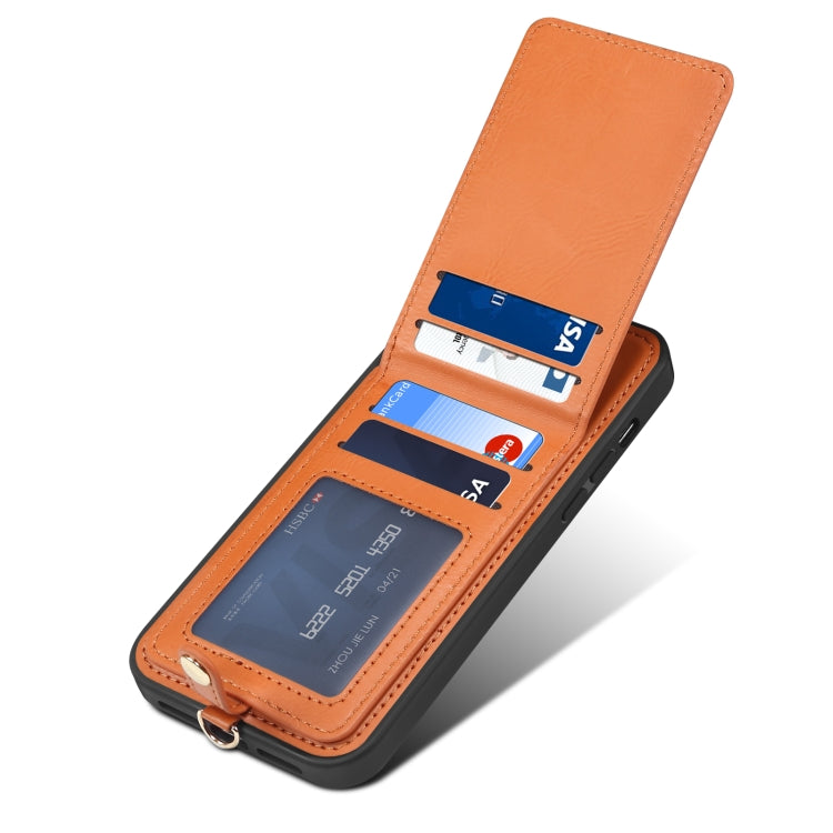 For iPhone 14 ESEBLE Star Series Lanyard Holder Card Slot Phone Case(Brown) by ESEBLE