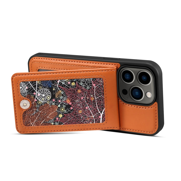 For iPhone 14 ESEBLE Star Series Lanyard Holder Card Slot Phone Case(Brown) by ESEBLE